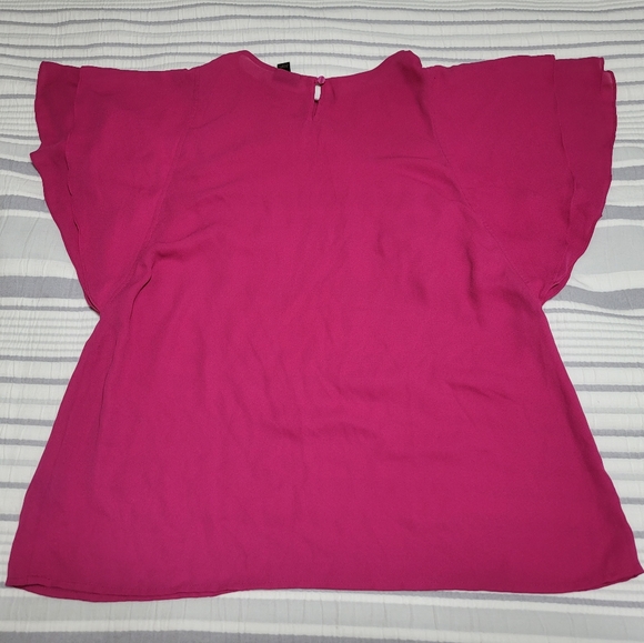 Worthington blouse fuscia pink flowy size L - Picture 5 of 6
